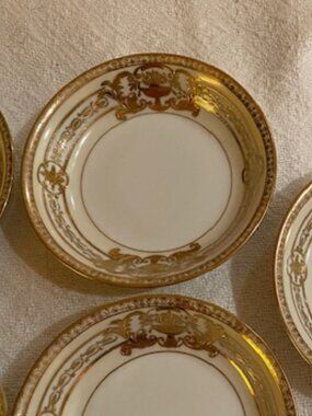 1921 Circa Noritake Porcelain China 37532/ 77630 Gilt (9) 5" Plates Gold!